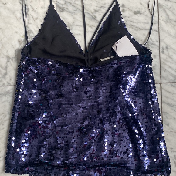 Navy Blue Sequin Tank - Picture 3 of 5